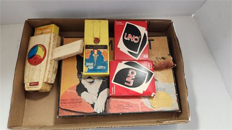 vintage Puzzle & Uno cards & Vintage Fisher Price Toys