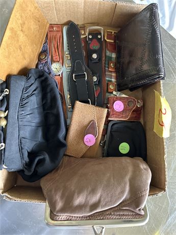 A lot of watchbands and coin purses