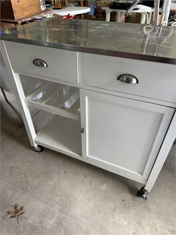 kitchen cart stainless steel top