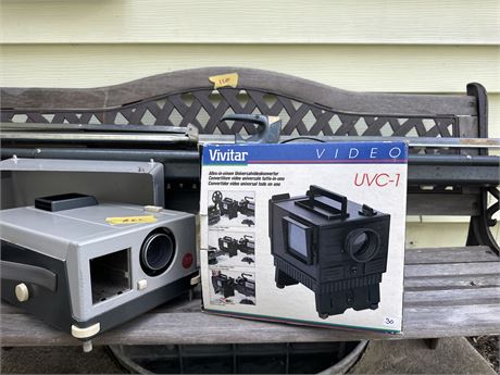 Leitz slide projector Vivitar transfer projector and screen