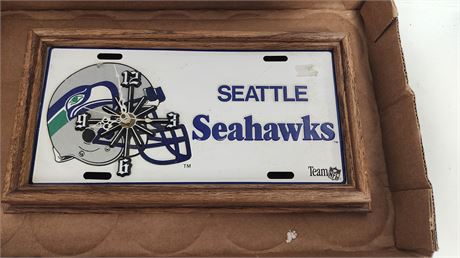Seattle Seahawks Framed Clock. NOT TESTED