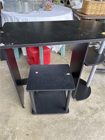 small desk and printer stand