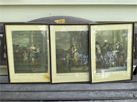 set a three framed prints Victorian cries of London