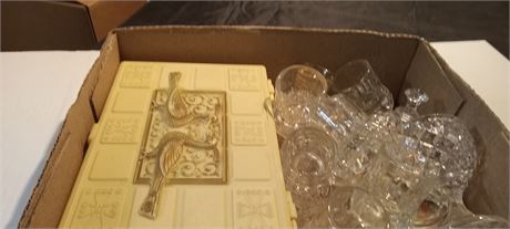 Vintage Purse & Vintage Spoons & Necklace & Vintage Box & Glassware