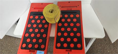 2 Car Ramps & Tie Down Strap With NO Hardware