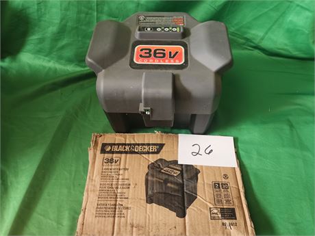 New untested 36V Black and Decker electric lawn mower battery