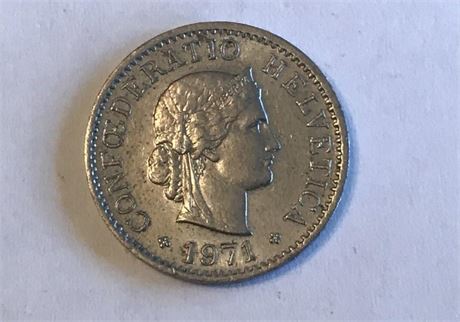 1971 Switzerland 5 Rappen