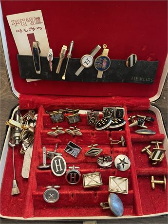 Vintage Tie Clips and Cuff links