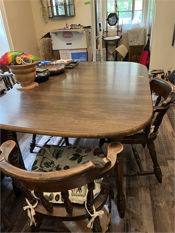 Table and 4 Chairs, with Leaves