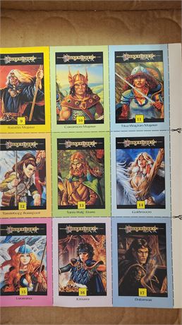 Dragon Lance & AD & D Uncut Trading Cards