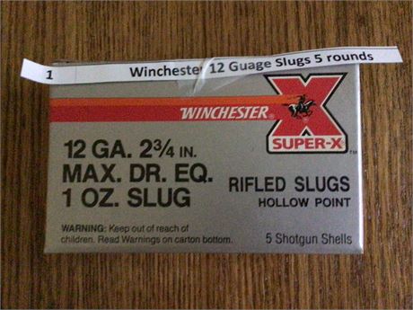 Winchester 12 Guage Slugs - 5 Rounds