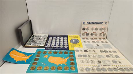 Landmarks Of America & Shell Collectable Tokens & Sunoco Antique Car Tokens