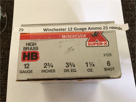 Winchester 12 gauge ammo 25 rounds