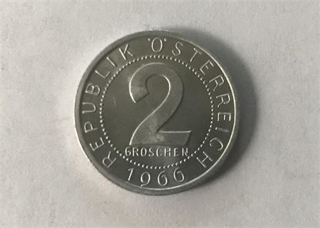 1966 Austria 2 Groschen