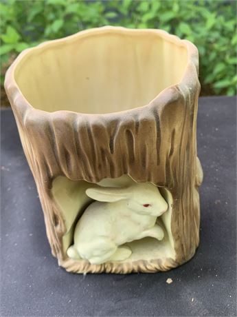 Vintage Brinn's Ceramic Bunny Rabbit Planter Flower Pot T-2028 Made In Japan