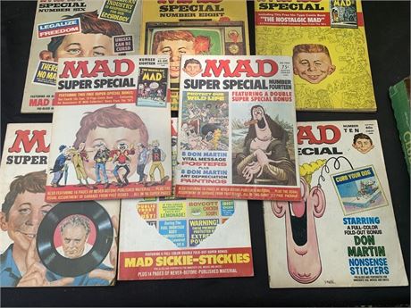 Vintage Mad Super Special Magazine Lot Numbered Issues 6,8-11,13,14,18