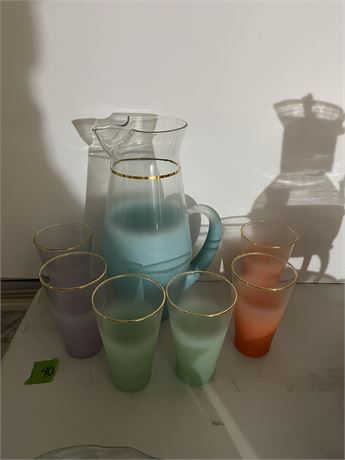 Vintage Blendo Pitcher and Glasses