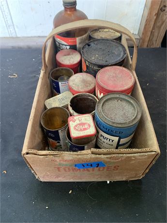 Vintage Tins And Cans Lot Calumet Baking Powder Snow Crops Band-Aid
