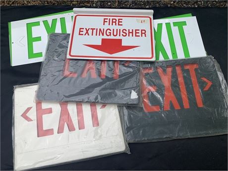 Exit Sign Lot Of 6 In Varying Bright Colors