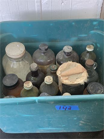 Vintage Glass Bottles From Chocolate Making Company Lot Of 14