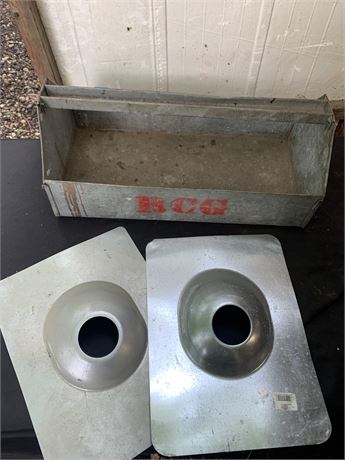 Vintage Galvanized Tool Box Or Carrier Lot