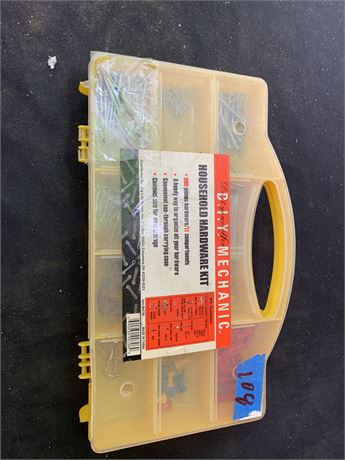 Household Hardware Kit In Plastic Storage Case