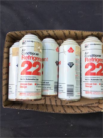 Lot of 5 Cans Of 22 Air Conditioner Refrigerant