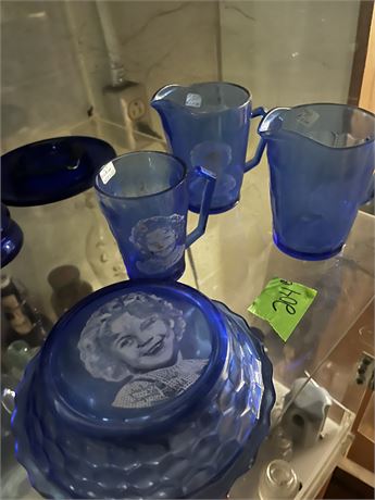 Collectible Blue Glass Shirley Temple