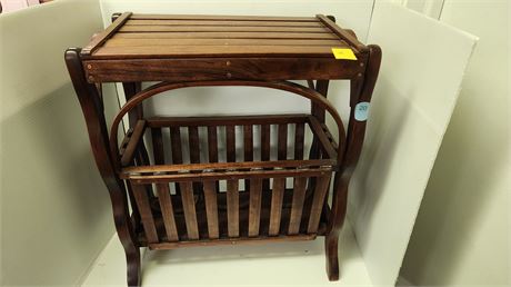 Vintage Wood Magazine Rack