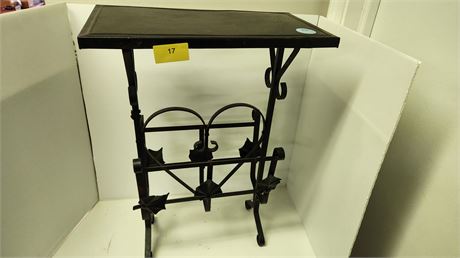 Small Wood & Metal Side Table