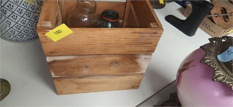Wooden Crate & Vintage Canning Jars