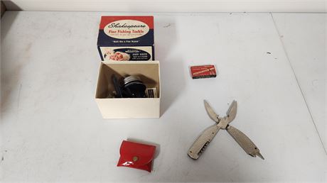 Vintage Viking Fishing Reel & Gillette Razor Blade & Miscellaneous Items