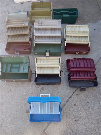Lot of empty Tackle Boxes