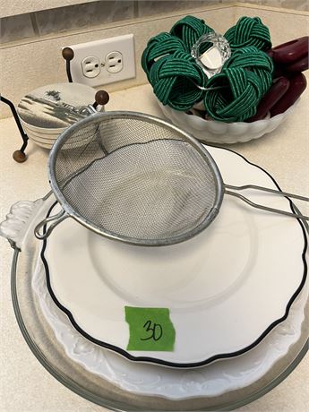 Plates, Strainer, Coasters, Napkin Rings