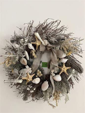 Floral Seashell Wreath