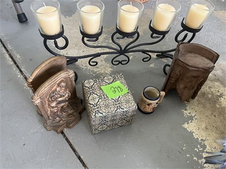 Decor, Candles, Stone Book Ends