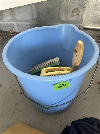 Bucket and Cleaning Brushes