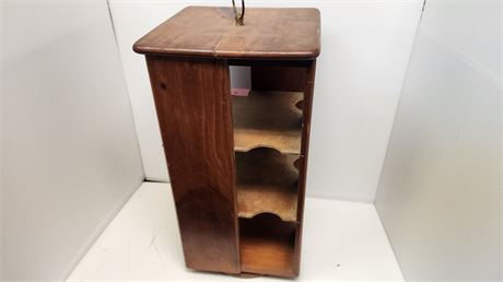 Wood Rotating Vintage CD Rack