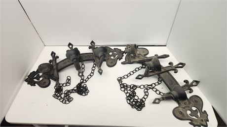 2 Vintage Hanging Candle Holders With Chains
