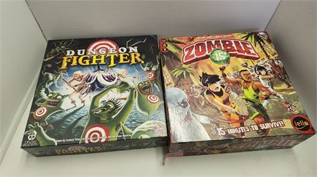 Dungeon Fighter & Zombie Board Games. Great Condition & Complete