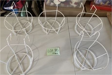 White Fence Or Deck Plant Hangers 11 Inch Barrels Set of 5