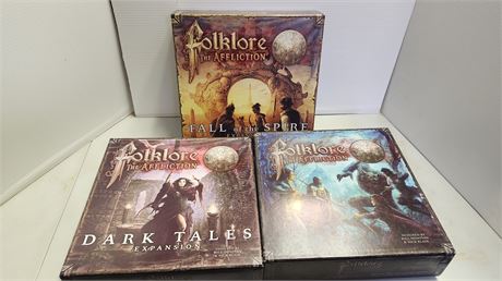 Folklore The Affliction & 2 Expansion sets. Great Condition & Complete