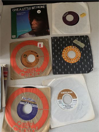 Vintage Vinyl 45 Records Bob Segar Commodores Ronnie Milsap Culture Club Elvis