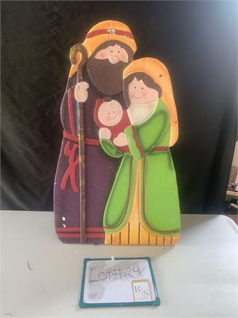 Large Colorfully Painted Styrofoam Nativity Mary Joseph Baby Jesus