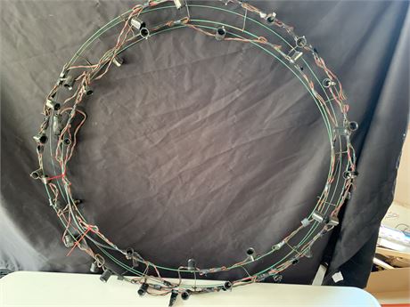 Vintage 36 Inch Round C9 Christmas Lighted Wreath