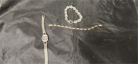 Lot of Jewelry Sterling .925, Gucci Watch, Tennis Bracelet