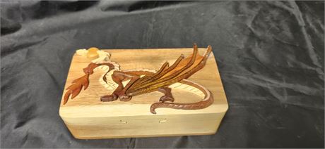 Wooden Dragon Box with hidden lock