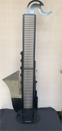 Metal Musical Saxophone Shaped Decorative CD Tower Holder Storage Stand