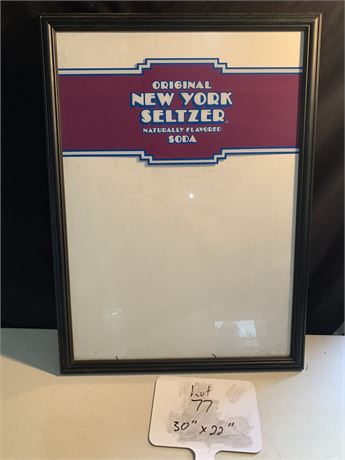 Vintage New York Seltzer Poster Sign Writing Board