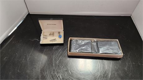 Cuff Links & Leather Wallet
